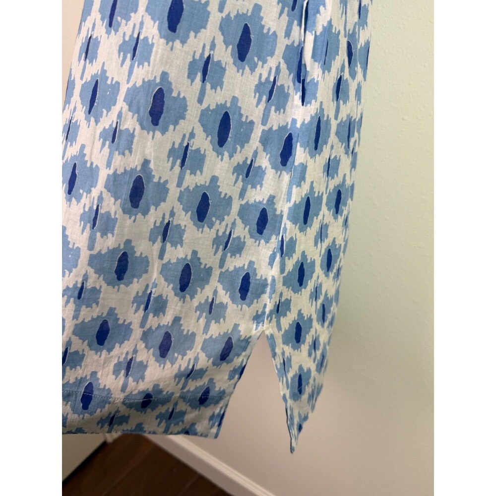 Dolma Women's Cotton Amelia Tunic Dress Blue Geometric Print Lightweight Small - Picture 7 of 11